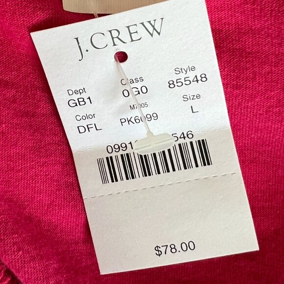 J. Crew NEW Sleeveless V Neck Knit Dress In Fuchsia Pink Size L - Picture 13 of 14